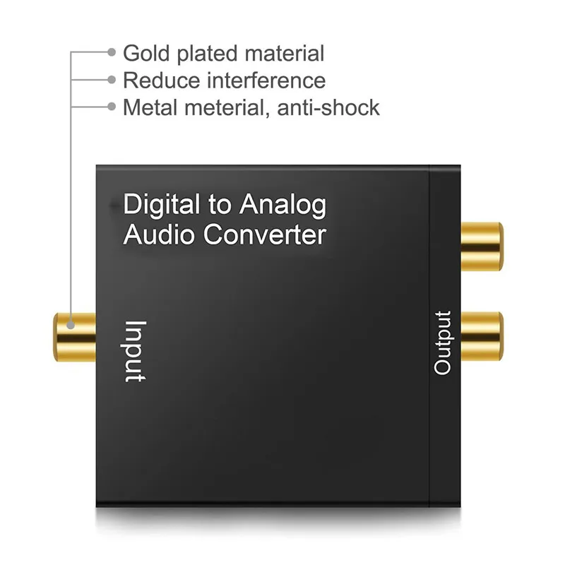 Convertisseur audio numerique vers analogique Amplificateur Decodeur  Coaxial a fibre optique Adaptateur audio stereo de signal