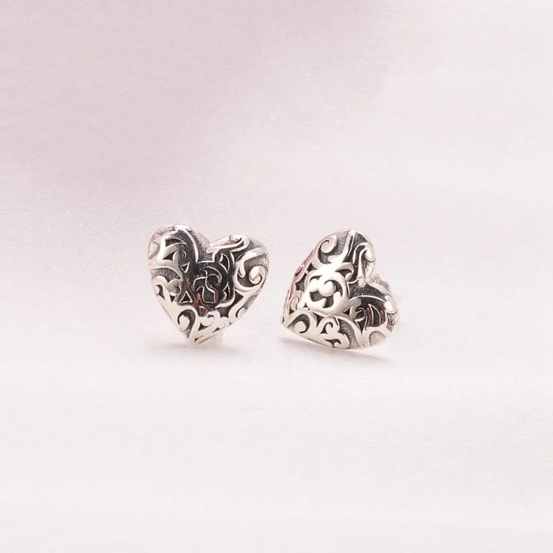 925 Sterling Silver Heart Earrings Pandora Pandora Heart Open Hoop