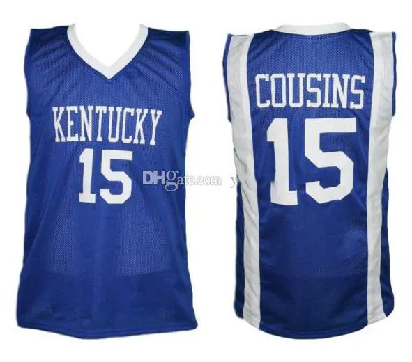 Demarcus Cousins ​​# 15 Kentucky Wildcats College Retro Koszykówka Jersey Męskie Szyte Niestandardowe Koszulki Nazwa Nazwa