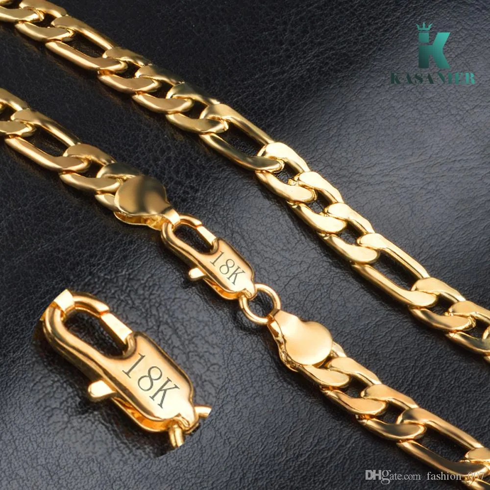 10 sztuk Hurtownie 6mm Szerokość 20-32 cal Gold Man Naszyjnik Biżuteria Moda Mężczyźni Chain Curb Naszyjnik Nowy Dla Kubańskich Biżuterii Mężczyzna Prezent Cena