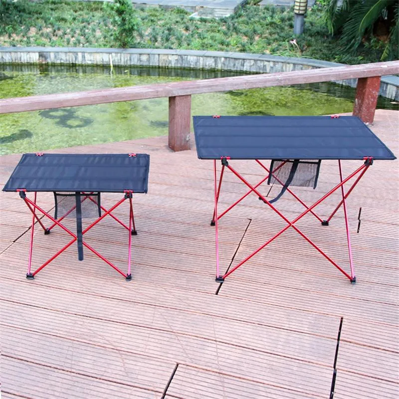 Draagbare opvouwbare tabel Camping tuinmeubilair computer bed tafel picknick aluminiumlegering ultralicht vouwtafel