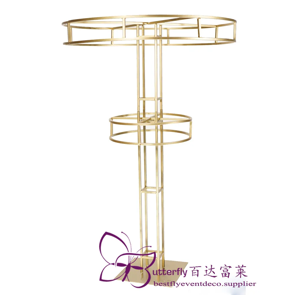 HIGH TOWER GOLD TIERED FLORAL RISER 10 FT TALL METAL FLOWER Garlands STAND OF WEDDING PARTY DECORATION