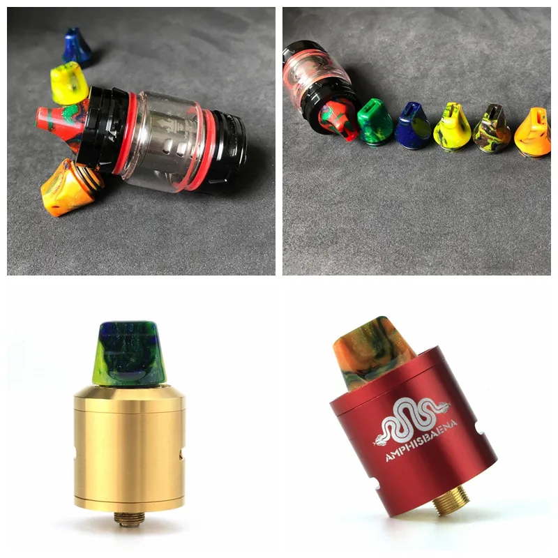 MTL 810樹脂ドリップチップ平らな口DRIPTIPワイドボアマウスピースプリンスTFV8のためのビッグベビーアトマイザーパッケージ