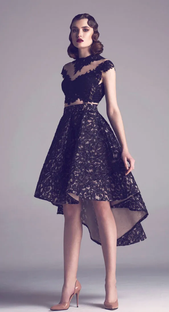 Short Black Lace Prom Dress, A Line Hi Lo Tulle Gown... From Huifangzou,  $105.08 | DHgate.Com