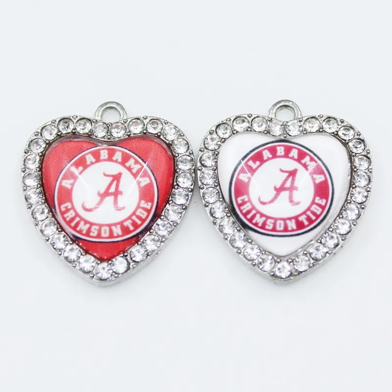 NCAA Dangle Charms Alabama Crimson Tide Hanging Charms Diy Necklace Pendant Armband Jewelry Accessory Charms274V