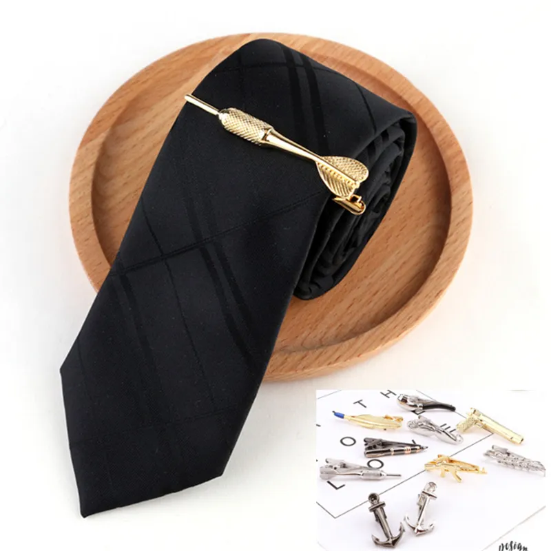 Tie Clips solid men's neck clip 35 colors Necktie Clip For Businessmen Necktie father tie Clip Christmas gift free shipping