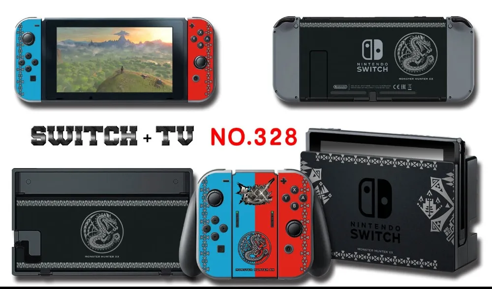 Yoteen Klistermärke för Nintendo Switch Klistermärke för Dock och Grip Monte Hunter