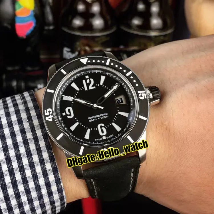 Neue Master Extreme Master Compressor Q2018470 2018470 Automatische Herrenuhr Datum Schwarzes Zifferblatt Stahlgehäuse Lederarmband Uhren Hello_watch