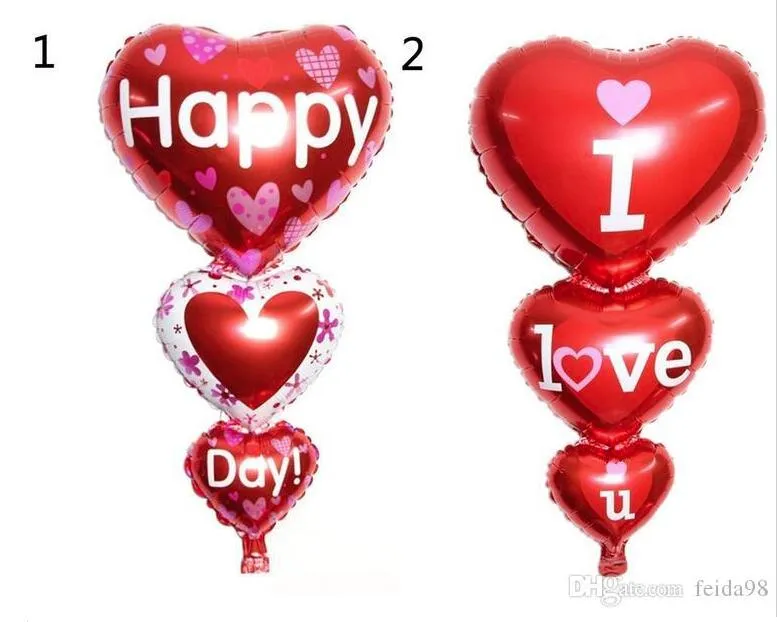 Balon 2 Rozmiary Baloon Big Kocham Cię Ang Happy Day Balloons Party Decoration Serce Rocznicę zaręczynową Weddings Valentine Balloons G924