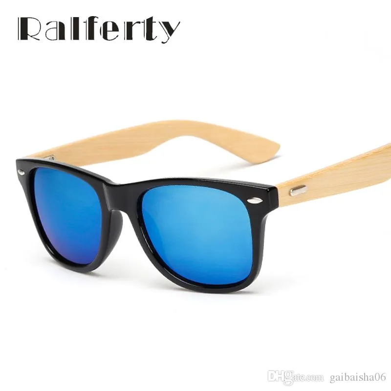 Neue ralferty retro holz sonnenbrille männer bambus sonnenbrille frauen marke design sport brille gold spiegel sonnenbrille tades lunette ocuo