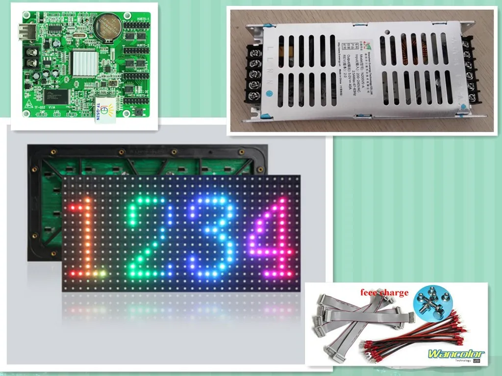 Ücretsiz kargo DIY LED ekran 18 adet P8 açık SMD Tam Renkli Led Modülü (320 * 160mm) + asenkron led denetleyici + güç kaynağı