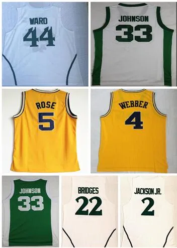 Sconto uomini economici University of Michigan 44 WARD 4 WEBBER 22 Bridges 25 HOWARD 33 5 Rose College Maglia da basket, abbigliamento da basket