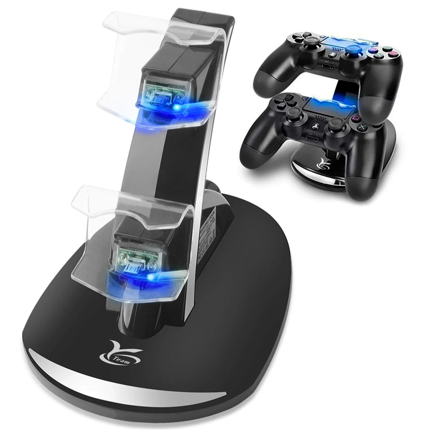 PS4 Controller Charger Y Team PlayStation 4 laddningsdockningsstation Dual USB Fast Charging Station LED -indikator för Sony PS4 -kontroller