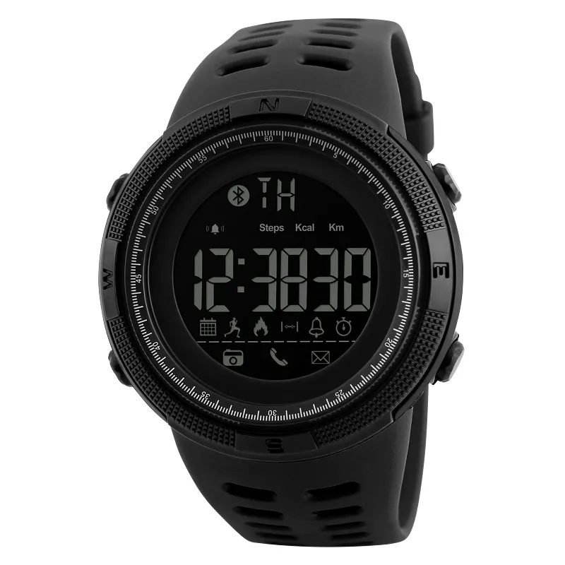 Skmei Top Sprzedaż Outdoor Smart Watch Mężczyźni Remote Kamera Wiadomość Wypomnienie Bluetooth Wodoodporna PUS Pasek Cyfrowe Zegarki