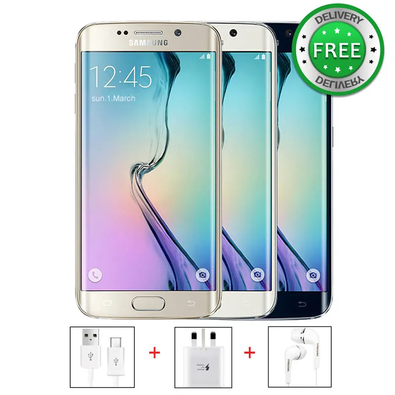 Samsung Galaxy S6 Edge G925A G925T G925F Unlocked 4G LTE GSM Android Octa Core 3GB RAM 32GB ROM
