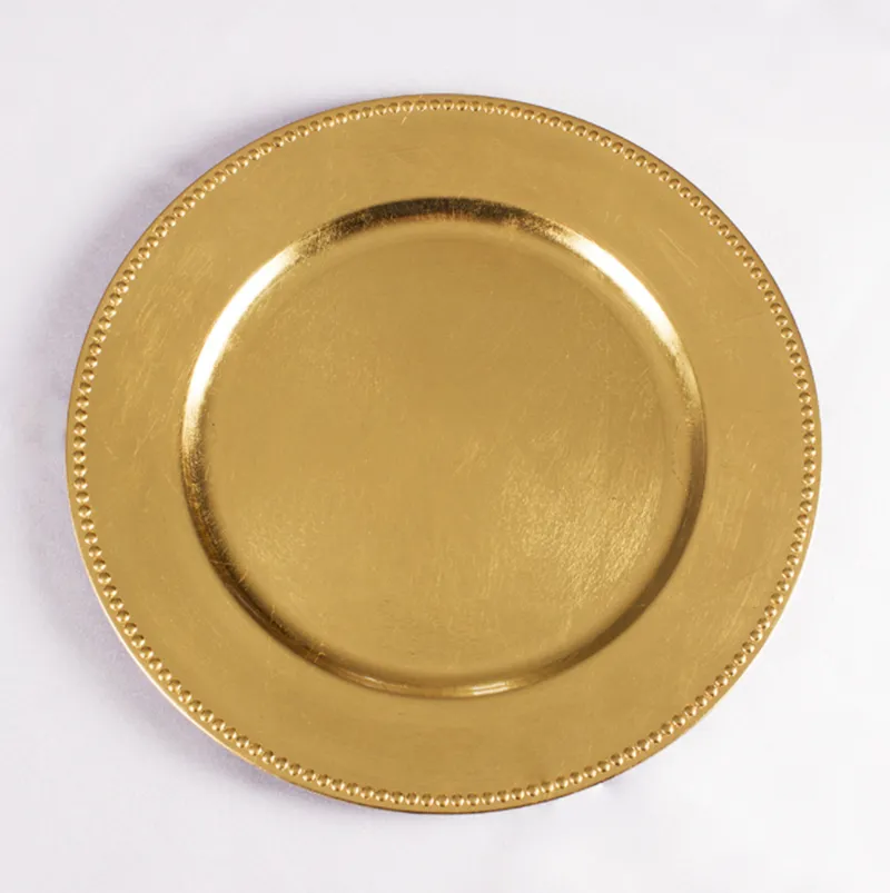 Classic Charger Plates Service Dinner Charger Plate Wedding Party Decoration Gold Silver