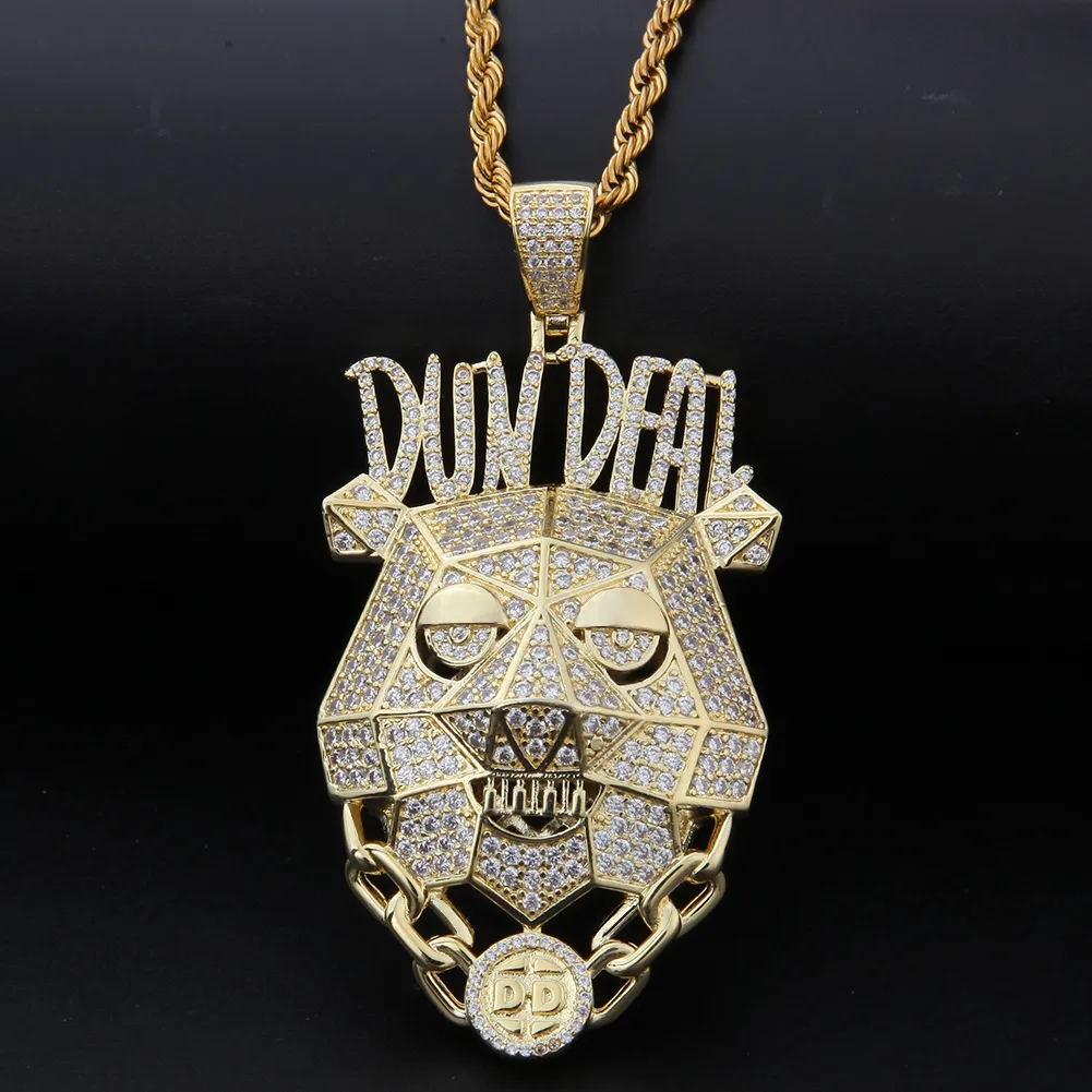 Iced Out Custom Bundal Wisiorek Naszyjnik w 14k Yellow Gold Micro Beton Lab Iamond Hip Hop Men Jewelry