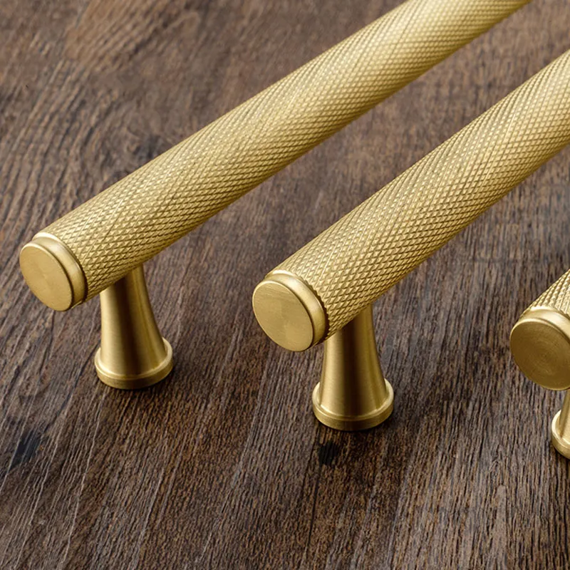 Gold Knurled Kitchen Cabinet Handles Drawer Pulls Modern Brass Dresser Knobs  For Furniture Doors, Wardrobes From Tshi, $3.94 | DHgate.Com