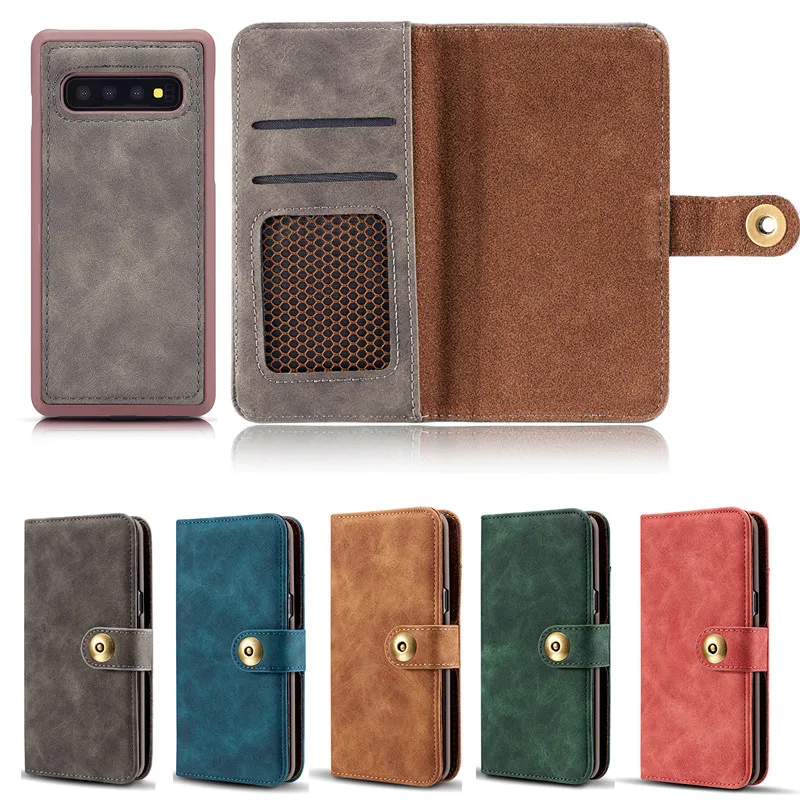 Personlig Custom Flip Luxury Real Genuine Leather Mobile Cell Phone Cover Case för Samsung Galaxy S10 S9 S9 Plus