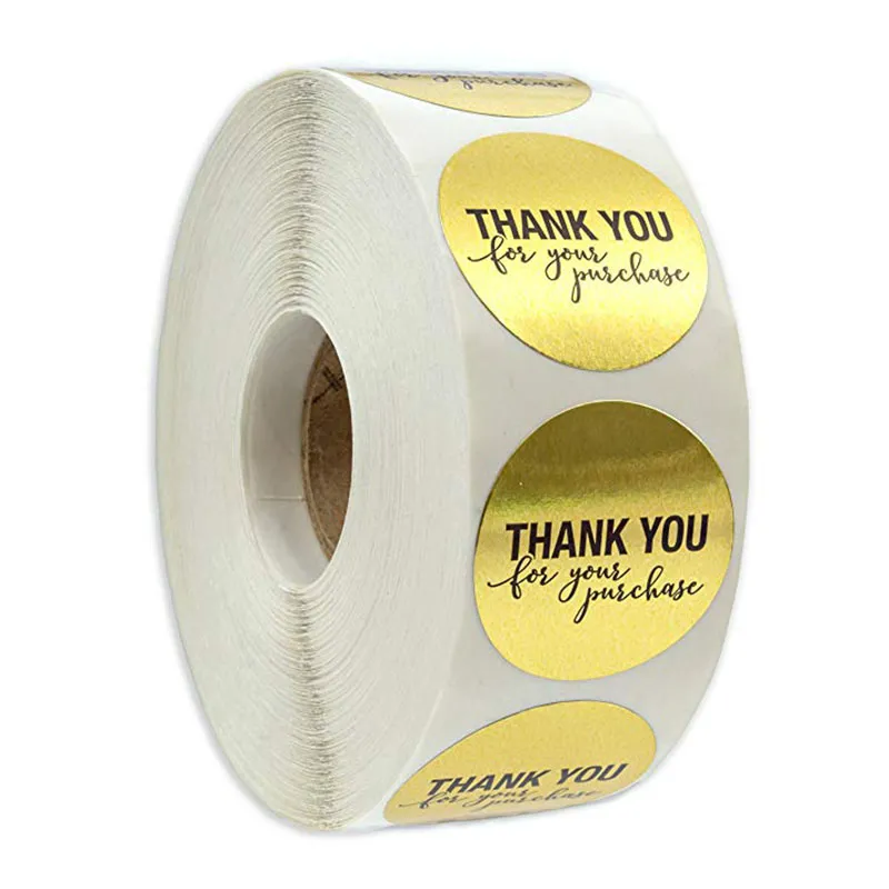 1 Inch Round Thank You For Your Order Gold Foil Labels 500 Gold Foil ...