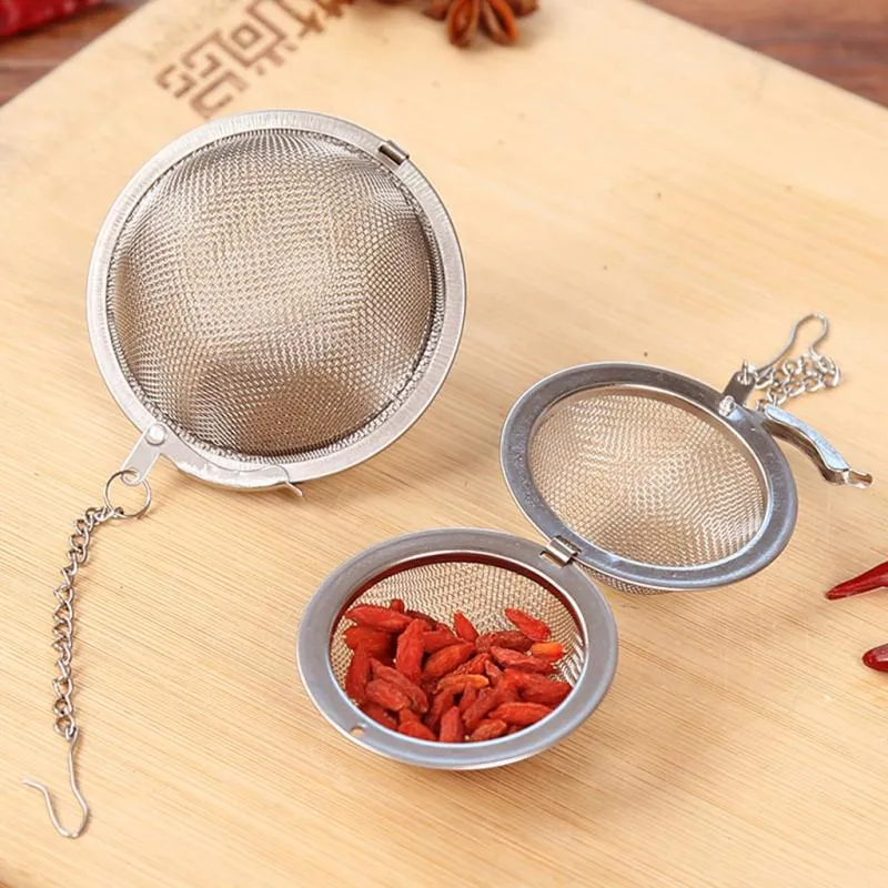 3 Size Optional Stainless Steel Seasoning Ball Strainer Mesh Solid Spice Residue Filter Tea Infuser Tools