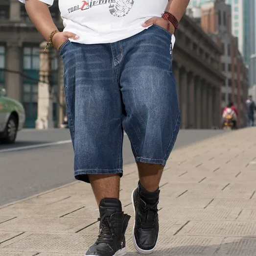 Plus grand short d'été hommes jean ample Hip Hop Denim pantalon nouvelle marque Baggy taille 30-42 44 46