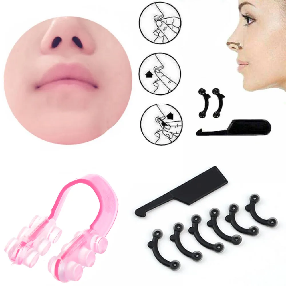 Set Nose Up Lifting Shaping Clipper Shaper Bridge Straightening Beauty Corrector Massage Tool 3 Sizes No PainCleaning Cleaning