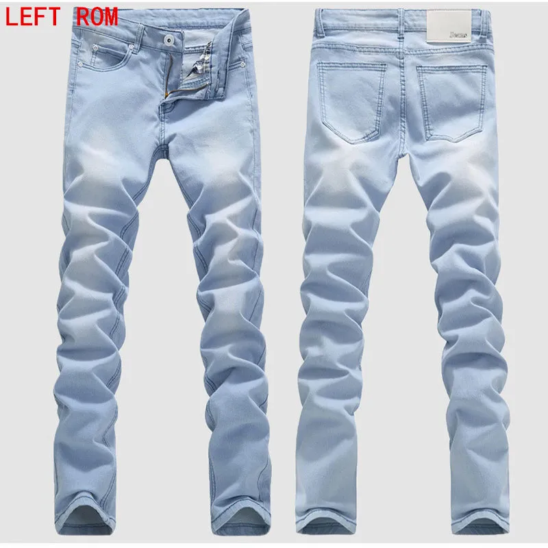 Männliche Mode Jeans Designer Marke Elastische Gerade Mid Pants Slim Skinny Männer Stretch XL XXL XXXL