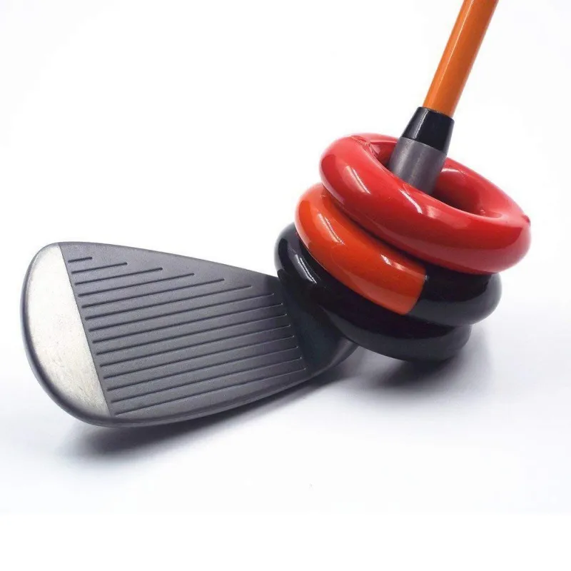 1 st Golfviktad övning Metall Round Vikt Power Swing Ring för golfklubbar Värm upp Golf Training Aid Black Red