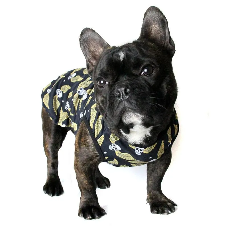 綿のフレンチブルドッグスカルプリントベストペット犬の夏の服のための服のペット服Chihuahua Punk TシャツPug Costume