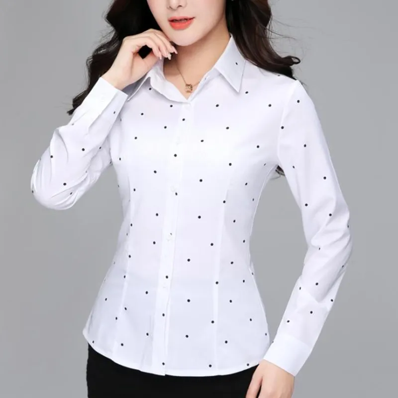 Blusas de las mujeres Camisas Moda para mujer Tops y blusa Blanco Oto o Flojo Mujer Manga larga Mujer MUJER MUJER PLOS TAMA O XXXL TOP