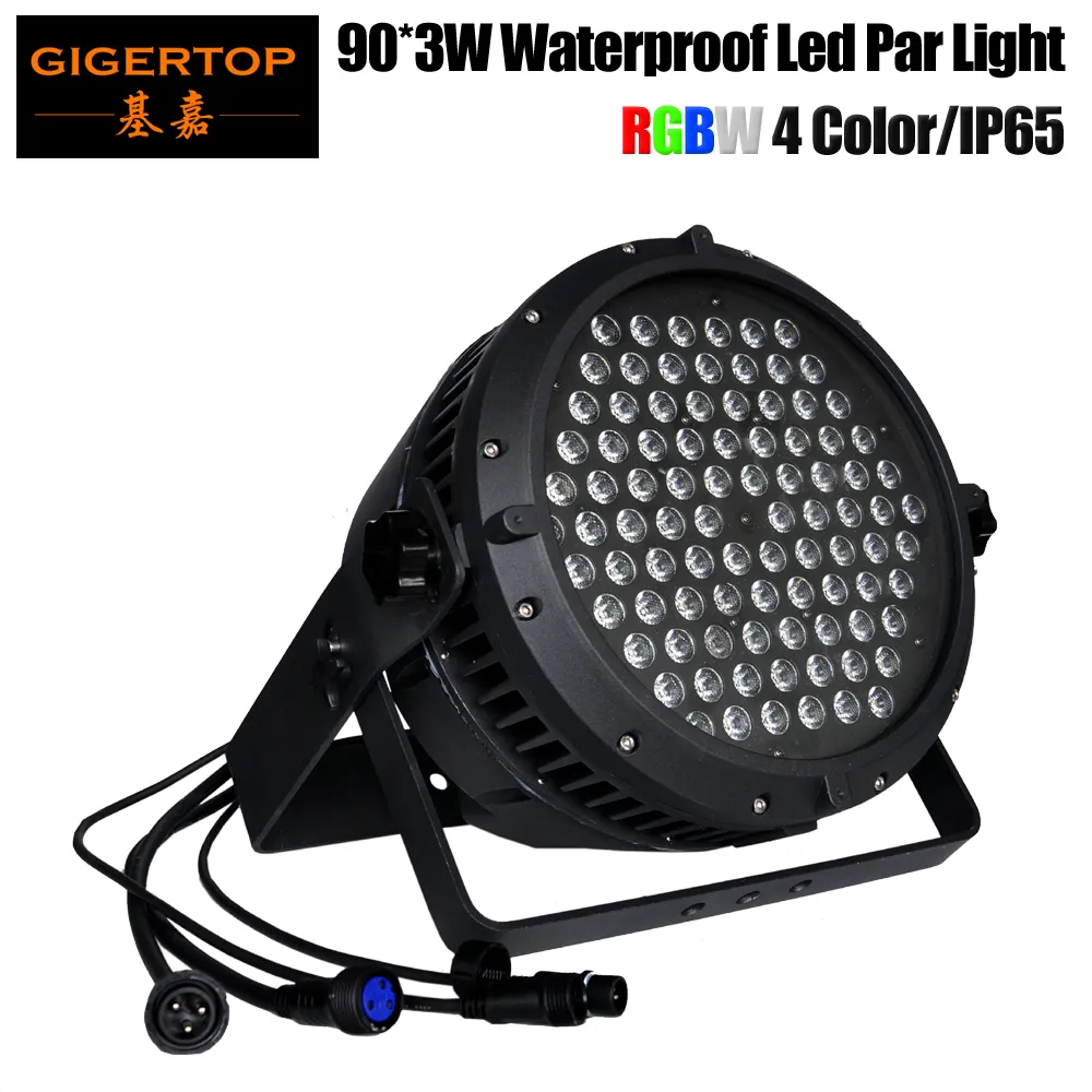 TIPTOP NEW 90x3W RGBW 4 Color Waterproof Stage DMX Led Par Light DMX 4/8 Channels High Power Outdoor Wall Washer Light Par Cans