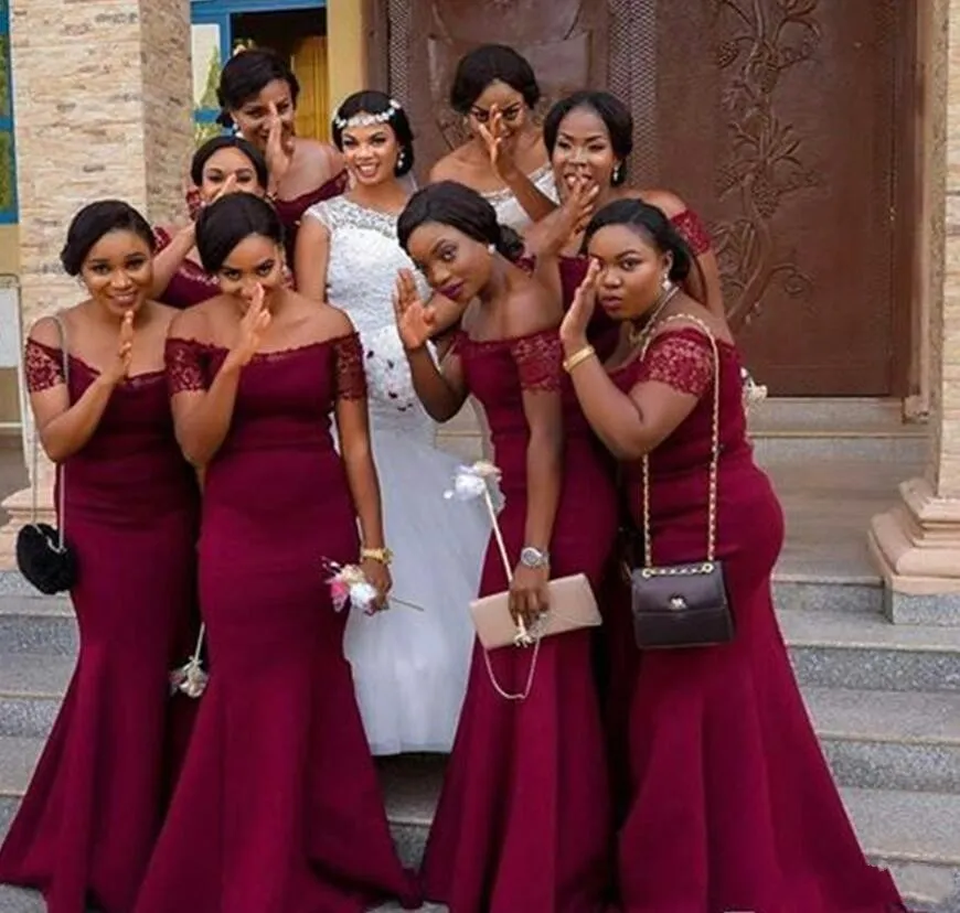 Arabic Lace Mermaid Cold Shoulder Bridesmaid Dress With Off Shoulder Design Short Sleeves Open Back And Sweep Train Perfect For Plus Size Wedding Guests From Babynice666 66.77 DHgate.Com