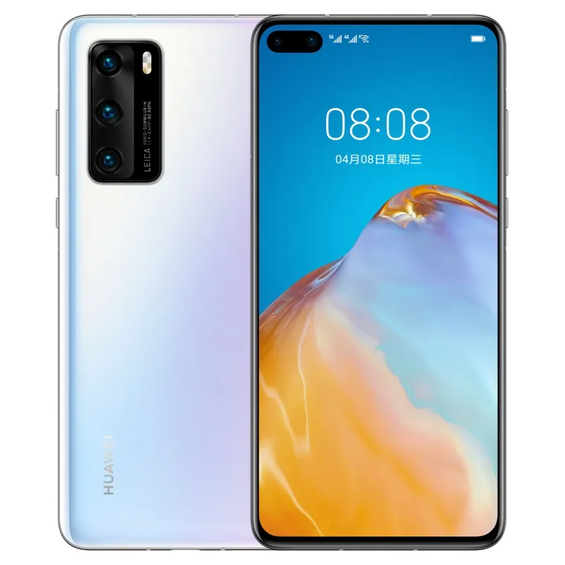 オリジナルのHuawei P40 5g携帯電話8GB Ram 128GB ROM KIRIN 990 Octa Core 50.0MP AI NFC Android 6.1 "OLED全画面指紋IDフェイスIP53 3800mAhスマート携帯電話