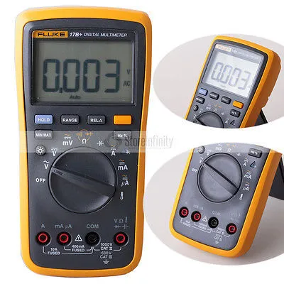 Fluke 17B+ Auto Range Digital Probe Multimeter Meter Temperatura Frequenza Spedizione DE