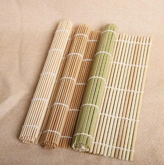 Natuurlijke witte huid, groene huid sushi gordijn 24 * 24cm keuken laver rijst roll tool