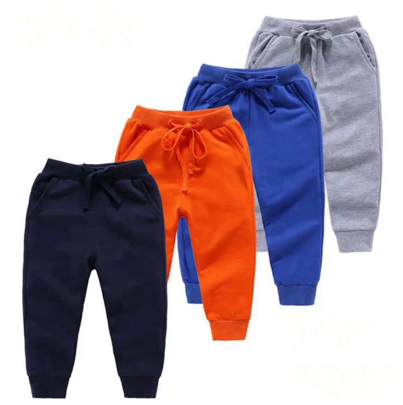 Spodnie bawełniane Solidni Boys Spodnie Sportowe DIY Dzieci Dziewczyny Spodnie Dorywczo Jogging Spodnie Dzieci Odzież 9 Kolory Opcjonalne DW4936