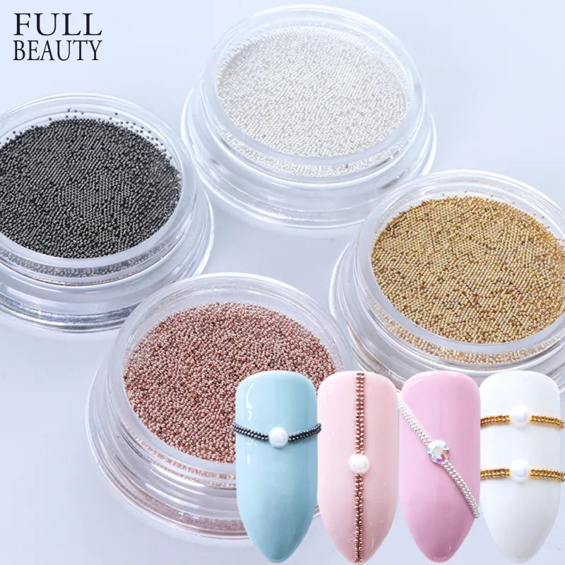 0.4mm 3D Micro Steel Beads Mixed Color Nail Art Decorations Mini Small Caviar DIY Charms Stud Manicure Accessory Nail Tool CH829 C19011401