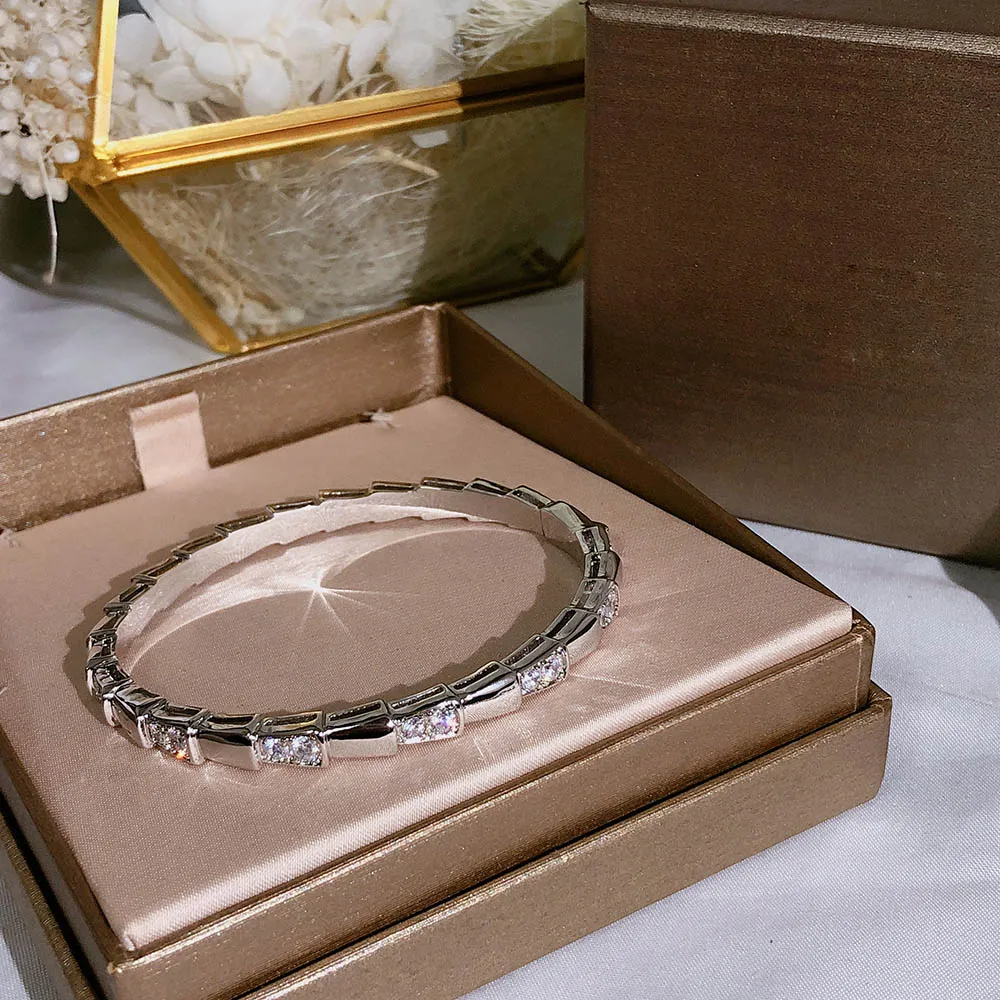 Bracelet Snake bone white mother-of-pearl bracelet 18K thick rose gold plated Fine jewellery Seiko craftsmanship with box