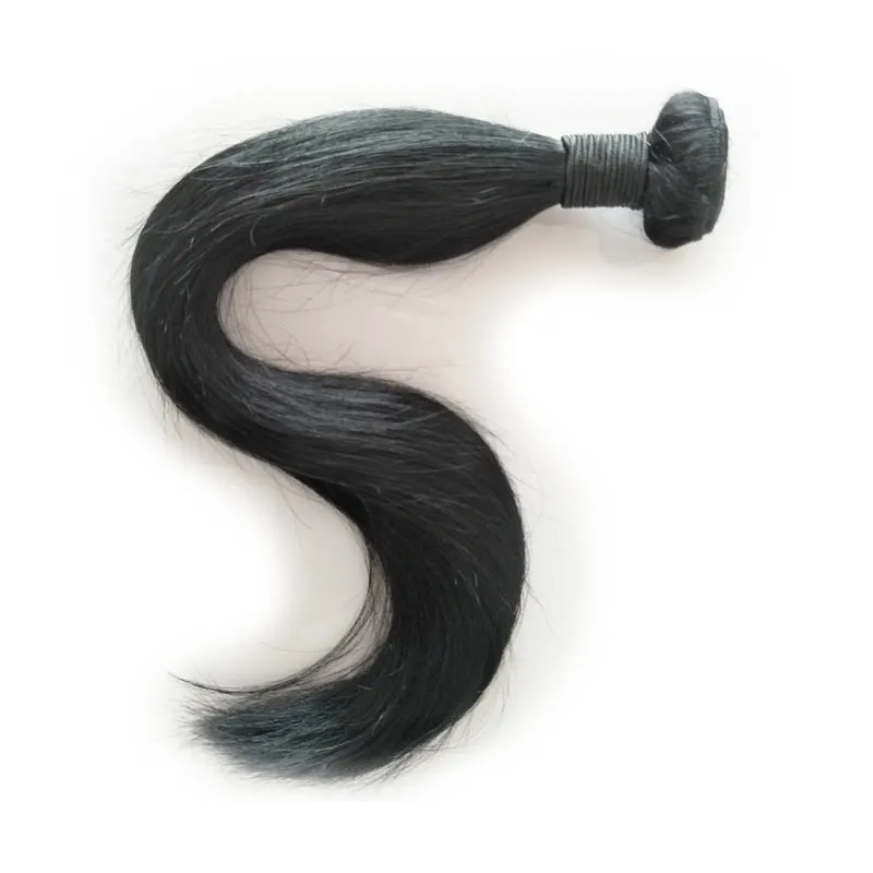エリベスブランド人間の髪の真っ直ぐな波よこ糸フリーのもつれ無料脱落、ナチュラルカラー50G / PC 6PCS /ロット