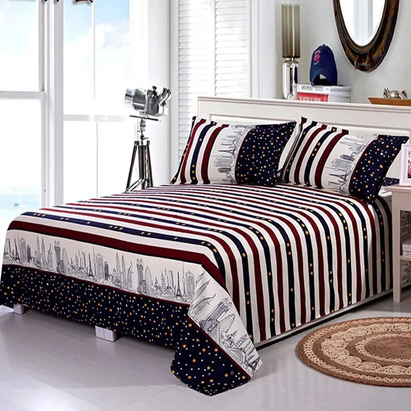 Bed Sheet+Cases 2019 Decor Home Textile Bedding Coverlet Flat Sheet