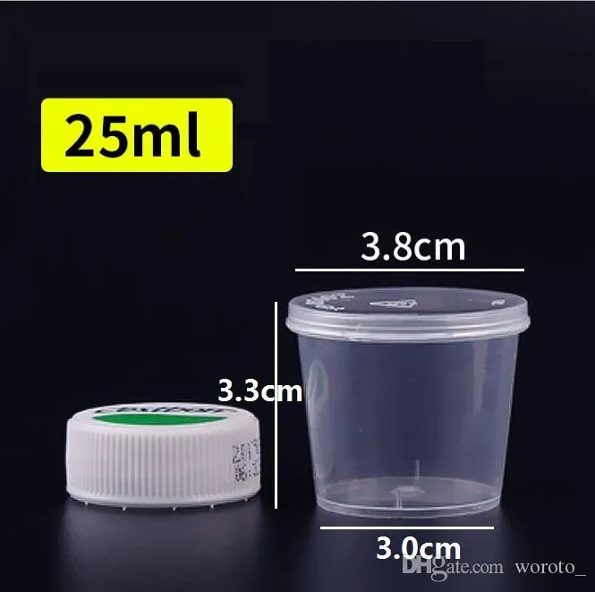 25 ml auslaufsicherer Soufflébehälter aus Kunststoff mit Deckel, Portionsbecher für Saucenproben
