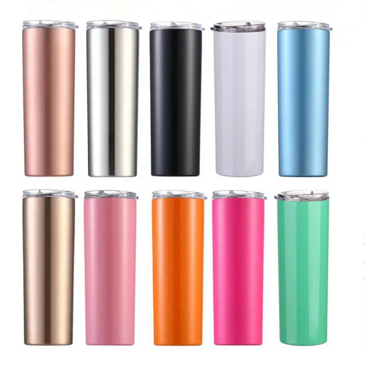 Insulated Tumbler Water Bottle Stainless Steel Thermos Cups Vacuum Beer Coffee Mug Car Office Lids Straws 20Oz Double Layer Drinkware D6853
