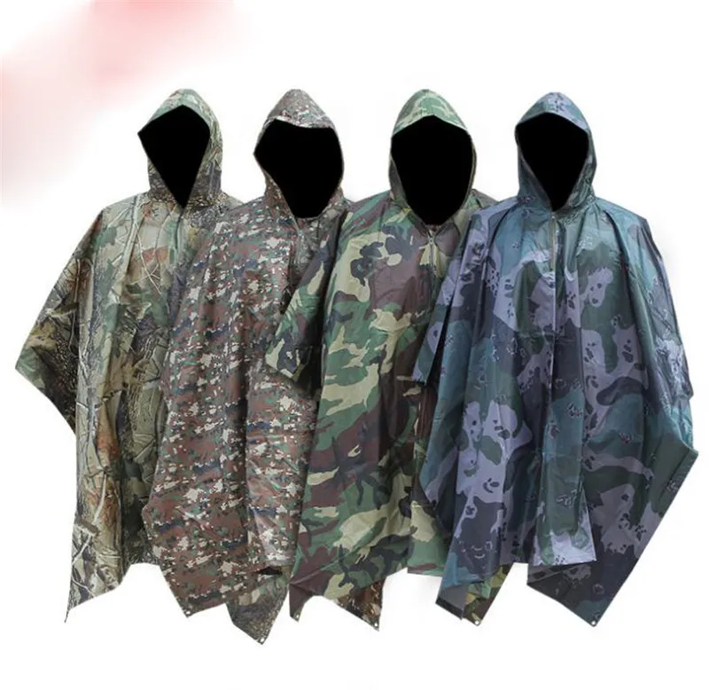 6 stijl Volwassen Heren Mode Outdoor Wandelen Klimmen Multifunctionele Drie-in-een Camouflage Regenjas Mantel Polyeste dc572