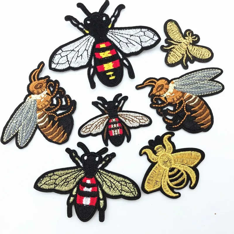 20st många design broderier bi lapp sy järn på patch badge tyg applikation diy hantverk konsumera295z