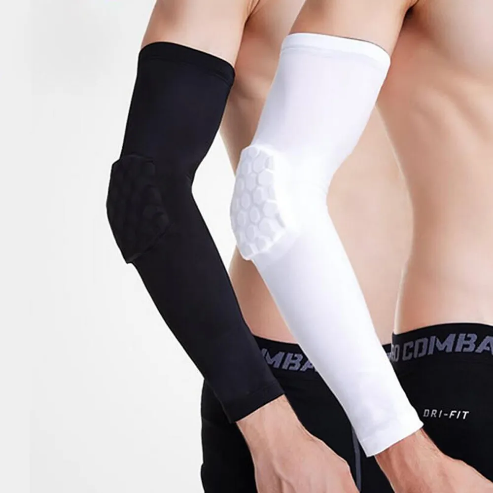 2Pair Elastic Gym 스포츠 농구 팔 슬리브 사격 충돌 방지 벌집 팔꿈치 지원 패드 팔꿈치 보호자 가드 스포츠 안전