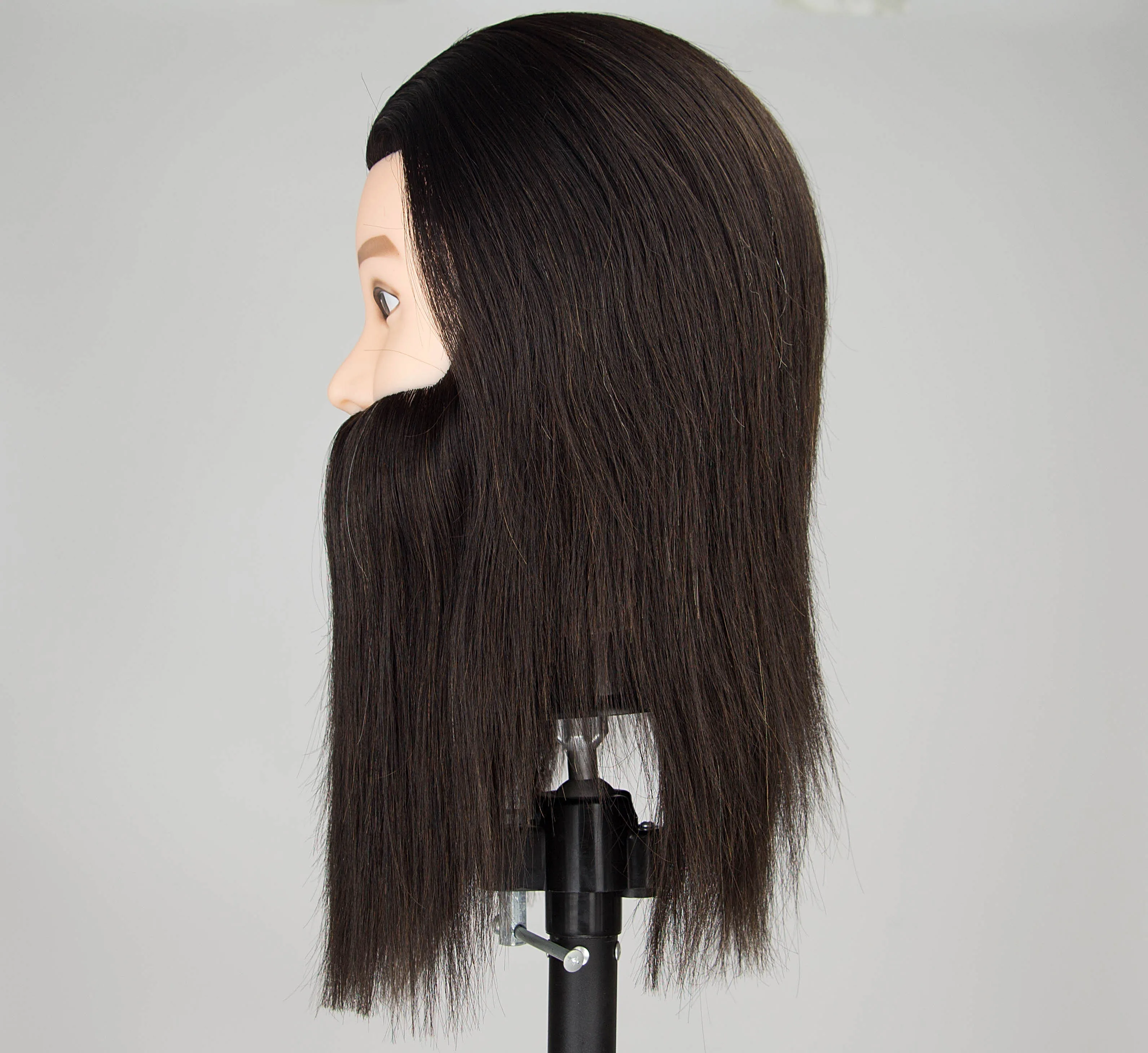 Male Human Hair Beard Mannequin Head Cosmetology Barber