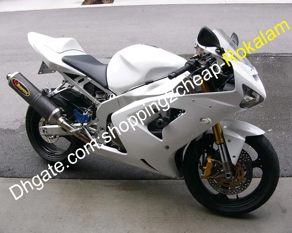 ZX6R Populaire witte kluizen voor Kawasaki Ninja ZX-6R 636 03 04 ZX 6R ZX6R Motorbike Carrosserie Shell Fit 2003 2004 (spuitgieten)