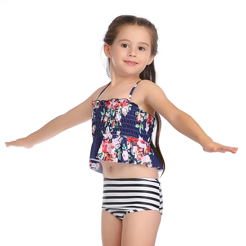 Two Piece Girls Swimsuit Swimming Suit For Children Swimwear Girls Kids