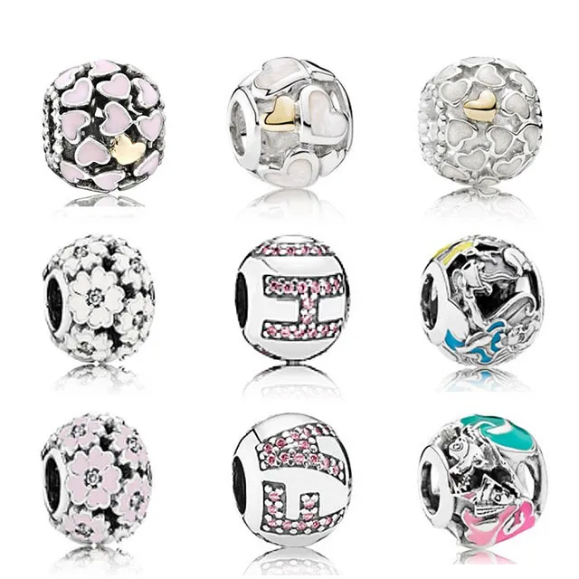 NUOVO New Genuine 100% 925 Sterling Silver pandora Charms tendenza moderna Bead Fit braccialetto originale braccialetto fai da te all'ingrosso della fabbrica